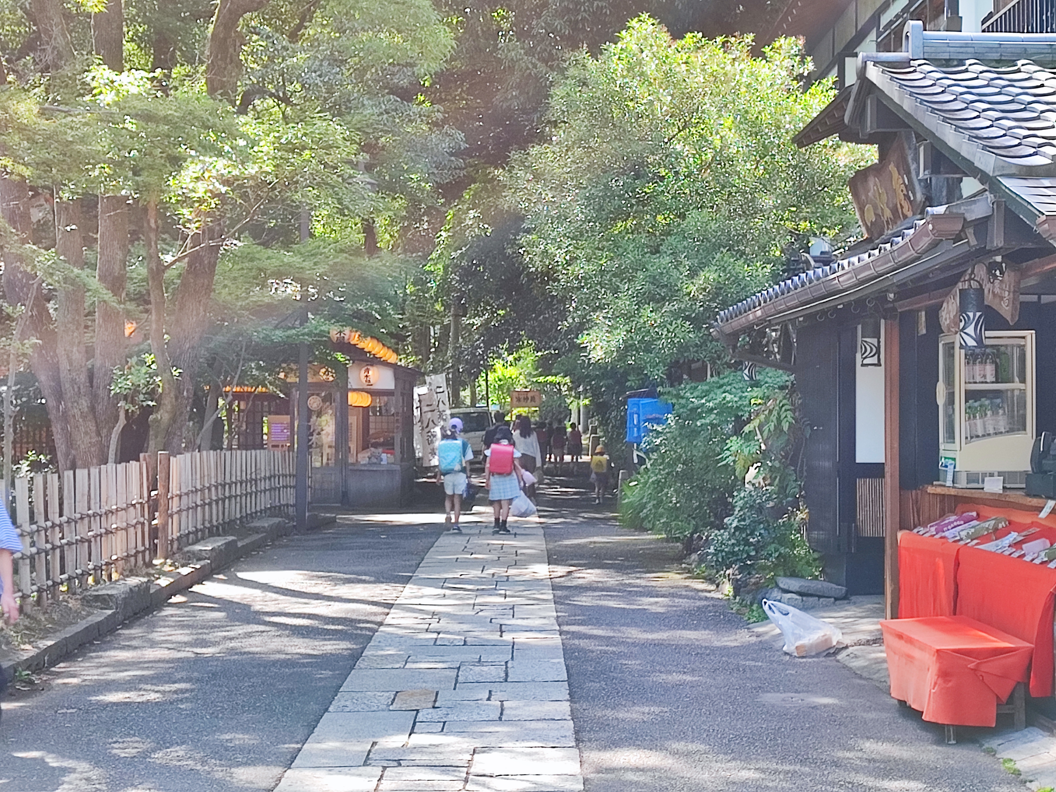 Tokyo, Jindaiji Temple, a couple of people that are walking down a street